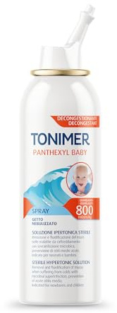 Tonimer Lab Panthexyl Baby Spray – 100 ml – Soluzione Ipertonica Sterile di Acqua di Mare con Xilitolo e Pantenolo – Rimuove il Muco, Igienizza, Decongestiona - Per Neonati e Bambini