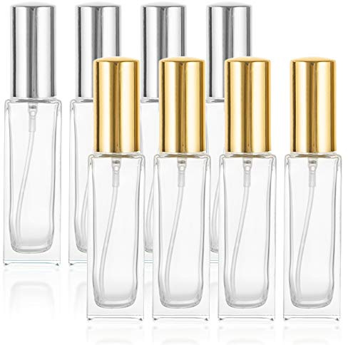 Chingde Bottiglie di vetro spray per profumo, Bottiglia di profumo da viaggio 8 pezzi, Bottiglie di profumo ricaricabili, Bottiglia ricaricabile di profumo portatile,Atomizzatore di profumo in vetro