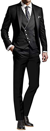 Pkrboro Hombre Shawal Traje de Solapa Tres Piezas Bodas Fiesta Fiesta Cena Tuxedo