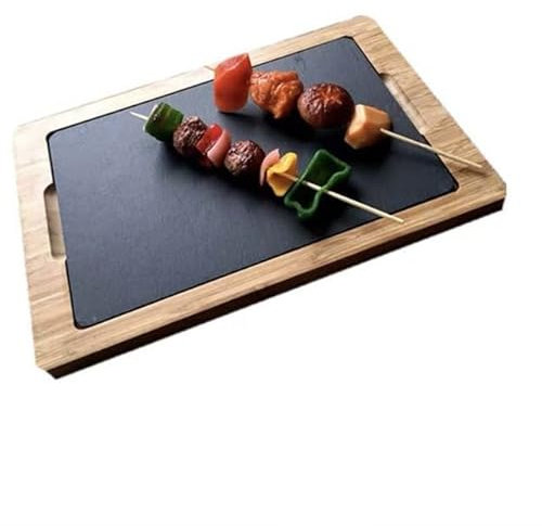 VIRUL Platos de Pizarra para Queso, Bandeja para Frutas, Tablas de charcutería para Queso, Sushi, repostería, Pan, Tabla para Aperitivos y Plato para Carne