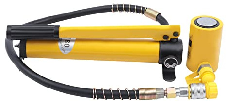 10T Hydraulic Jack Porta Power Ram Kit + CP-180 Manual Hydraulic Hand Pump Multi Section Jack, 2” Stroke Industrial Mini Hydraulic Cylinder (10T Hydraulic Jack + CP-180 Pump)