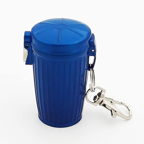 PTNKUIIY Zigaretten Taschenaschenbecher,Aschenbecher für unterwegs - Tragbarer Wasserdicht Aschenbecher to go Geruchsdicht Mini Reise Aschenbecher mit Deckel und Schlüsselbund für Draußen,Blau