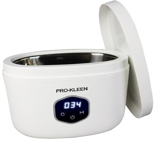 Pro-Kleen Ultrasonic Jewellery Cleaner 43000Hz, 30W, Cleans Necklace Rings Glasses Jewellery Watch Straps Coins Dentures
