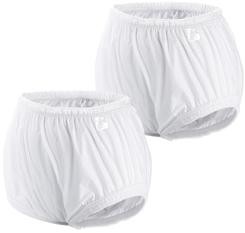 Carer 2 Pièces Couvre-Couches pour Adultes pour Incontinence Sous-Vêtements Imperméables Antifuites Lavables Réutilisables Unisexes Blancs Taille 3XL