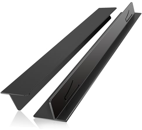 Stove Gap Covers 2PCS, Stove Gap Filler Stainless Steel,13.8'' to 27.5'' Adjustable Length,Range Trim Kit,Oven Stove Gap Guard Between Stovetop and Counter,Easy to Clean Heat Resistant, Black