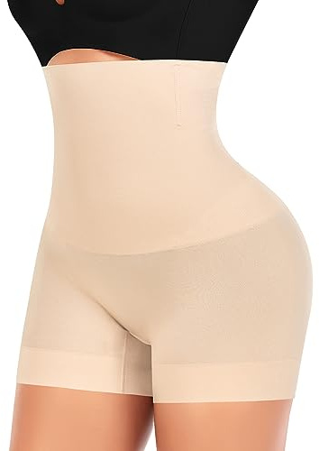 YARRCO Short Gainant Femme Ventre Plat Invisible Culotte Gainante Amincissante Panty Gainant sans Couture Culottes Sculptantes Taille Haute Shorty Anti Frottement Cuisse (#2 Beige-High Waist,XXL)