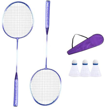 Arecobticy 1 par de raquetas de bádminton ligeras con volantes, raquetas para interior y exterior, accesorios deportivos para niños, adultos, principiantes y profesionales, raquetas de bádminton para