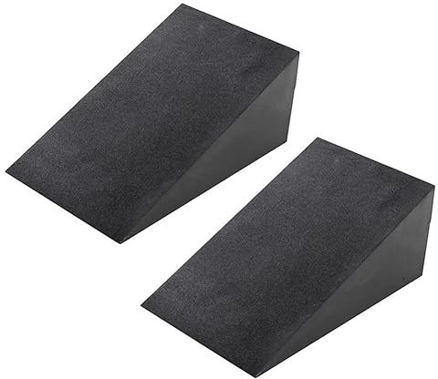 Juego de 2 bloques de yoga, pantorrillas para estirar músculos y fascias, cuña para pilates, bloque de fitness, cojín de rodilla para sentadillas y peso muerto