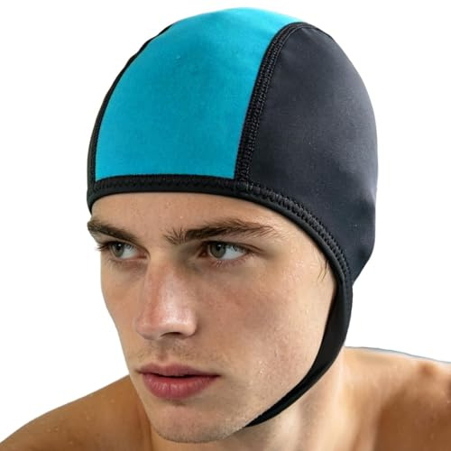 Diving Hood - Snorkeling Headgear with Chin Strap,Men Swim Caps,for Party Lake Bathing Vacation Holiday Surfing Beach Pool Travel Vacations
