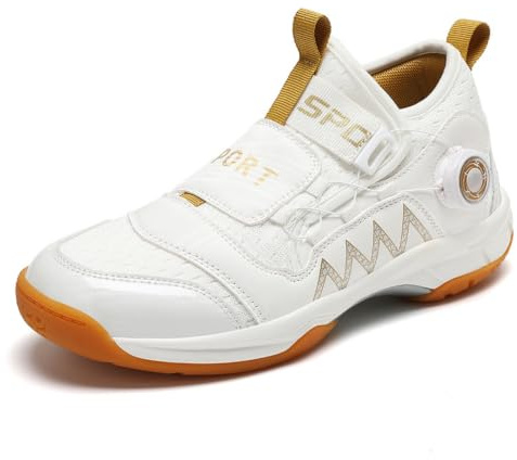 JiuQing Badmintonskor för kvinnor Slip-on tennissneakers Courtskor | Andningsbar lättviktig, Halkfri gummisula, för flickor, Racketskor, för pickleball squash