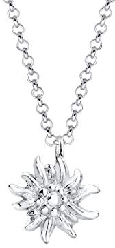 Elli Collier Femmes Pendentif Symbole Edelweiss Costume Folklorique en Argent Sterling 925