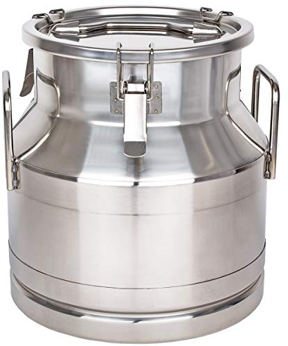 Beeketal 'BMK-20' Milchkanne Transportkanne 20 Liter aus Edelstahl, auslaufsicherer Deckel mit Spannverschluss und Gummidichtung, Molkerei Milch Kanne zum Transportieren oder zur Aufbewahrung