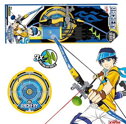 Koolbitz 28CM Kids Bow and Arrow Set - Archery Toy with Infrared Laser Sight, Quiver, Target Board and 3 Suction Cup Arrows - Safe Indoor and Outdoor Archery Game for Boys and Girls Ages 3+ Years