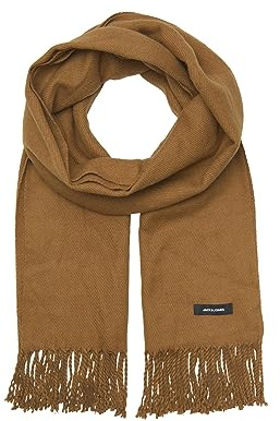 JACK & JONES J&J Knit Scarf Wide Winter Neck Wrap Fashion Cozy Soft Solid Color Essential Traditional Warm Unisex JACSOLID, Colours:Brown-2, Größe Accessoires:One Size