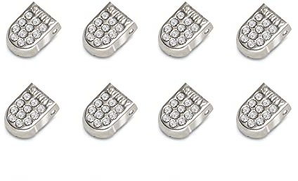 ELANOX elastische Schnürsenkel 4 Stück für 2 Paar Schuhe mit stylischen Enden leichtes Anziehen ohne zu Binden (8 Endstücke mit Strasssteinen silber)