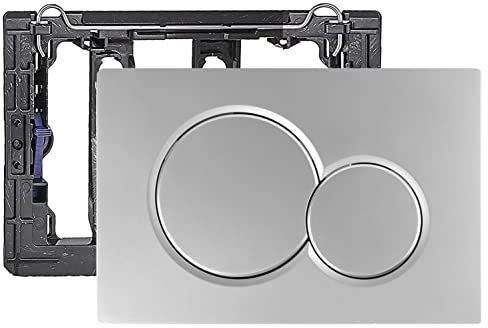 Placa de actuador de doble descarga de accionamiento frontal, compatible con placa de actuador Geberit 115.770.11.5, plateado mate/gris