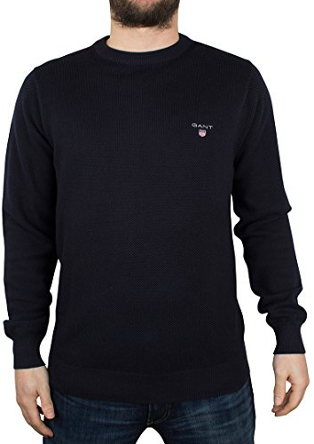 Gant Herren Classic Cotton C-Neck Pullover, Evening Blue, 3XL EU