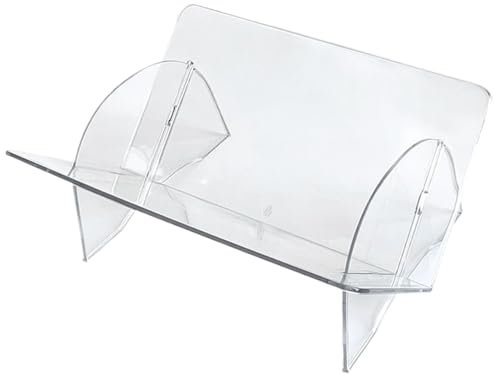 SHCHNA DVD Storage, CD Storage Rack Plastic Organizer Album Display Stand Ideal For Home Office Music Room Record Storage(Transparent)