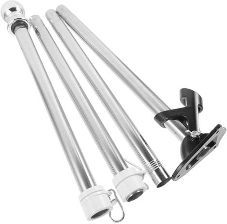 SUPVOX Rustproof Stainless Steel Flagpole Kit for Wall Mounted Design for Outdoor Use for Gardens Porches and Roofs