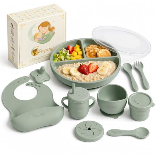 BLW · Silicona LFGB · Plato con 5 ventosas · Vaso evolutivo 3 en 1