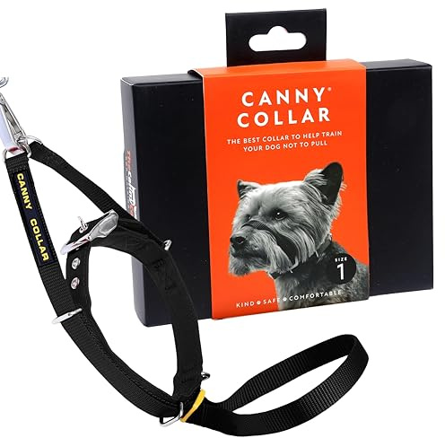 Canny Collar Antitirones para Perros Que Tiran de la Correa, Negro Talla 1