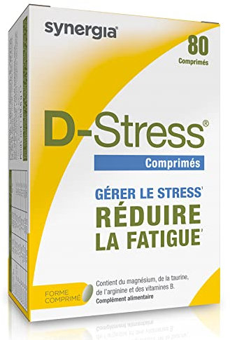 D-STRESS COMPRIMÉS 80 comprimés | Magnésium de 3ème Génération + Taurine + Arginine + Vitamines B | Gère le Stress du Quotidien et Réduit la Fatigue | LABORATOIRE SYNERGIA