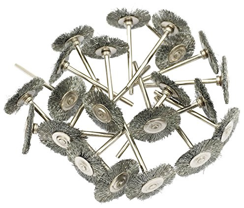 Niupika Lot de 20 brosses rotatives en fil d’acier, 2,35 mm - brosse de polissage abrasive pour outils rotatifs