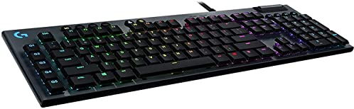 Logitech G915 LIGHTSPEED kabellose mechanische Gaming-Tastatur, Taktiler GL-Tasten-Switch mit flachem Profil, UK QWERTY Layout - Carbon