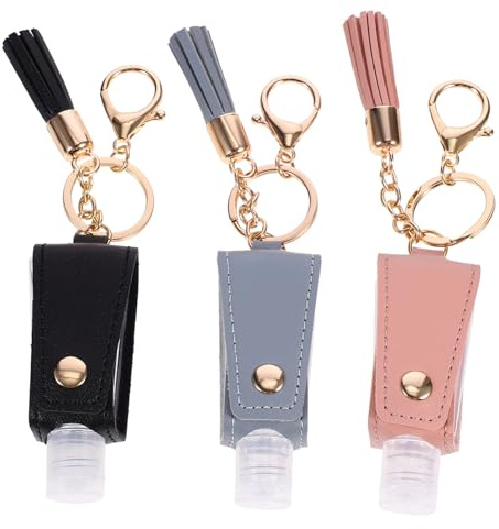 Gogogmee 3pcs Travel Bottle Covers Keychain Portable Hand Bottle Cover for Lotion Refillable for Men Women