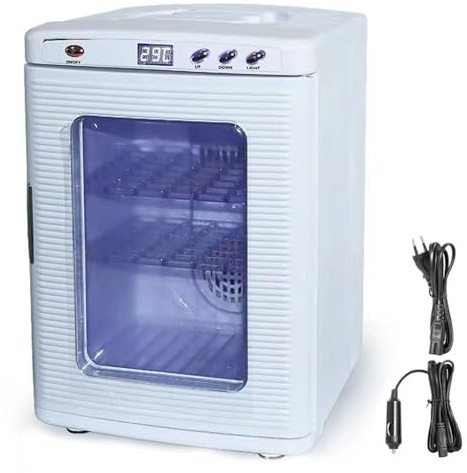 25L reptilinkubator Ägginkubator, Scientific Lab Inkubator kyl- och värmetermostatlåda, temperaturkontroll & digital LED och belysning, för reptiler Chameleon Lizard Turtle,White