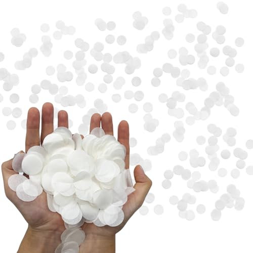 9000 Pièces de Confettis Ronds de Mariage Biodégradables,Confettis de Table Ronds,Confettis Blancs Adaptés à la décoration et à la Célébration de Mariage