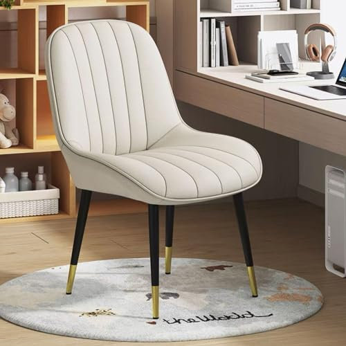 FLEPYHB Esszimmerstühle Esszimmerstuhl Küchenstuhl Gepolsterter Wohnzimmerstuhl mit hoher Rückenlehne, Metallbeinen, ergonomischer Loungesessel, Bürostuhl, Frisierstuhl, Kunstleder, drehbar