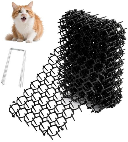 Flintronic 12pcs Tapis Anti-Chat avec Pointes,20 x 15 cm Tapis Anti Chat avec Clou en U, Repulsif Cat Exterieur, Répulsif Cat, Chien, Grillage pour Les Jardins Intérieurs et Extérieurs