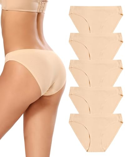 Voenxe Trosor Dam UnderkläDer Flerpack, Seamless Women Bikini Underwear | 5 Pack SöMlöSa Panties Kvinnor,Invisible Soft Hipster Panty Multipack,No Show