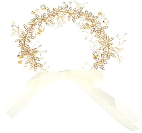 Didiseaon Cinturón de Boda con Pedrería y Perlas de Aleación Dorada Fajín para Vestido Nupcial y Damas de Honor Accesorio Elegante para Eventos Formales