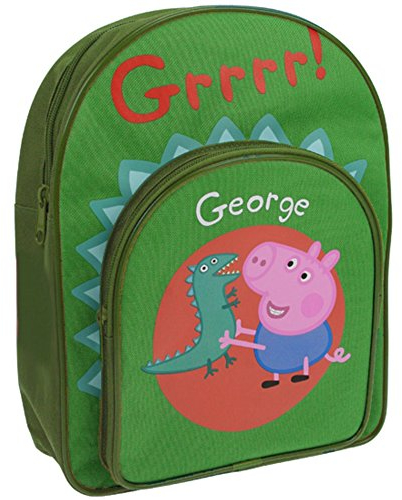 Peppa Pig George & Dinosaur Front Pocket Backpack School Bag Rucksack