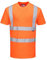 Portwest RT23 Hi Vis Short Sleeve Work Safety T Shirt Orange Breathable Crew Neck Reflective High Visibility Rail Workwear, Small