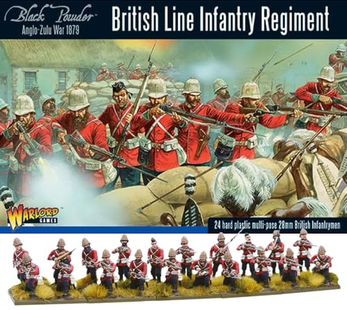 Warlord Games British Line Aufbewahrungsbox, Kunststoff, Schwarz - Tabletop-Spiel, Historisch, Strategie, Krieg, 144+ Jahre, 24 Stück