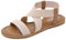Damen Sommerschuhe Flach Elastische Sandalen S52 (Beige, 39)