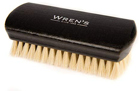 Spazzola per la Lucidatura Pregiata - Pelo Naturale di Capra con Manico in Legno - Per Scarpe in Pelle, Vestiti e Borse con Finitura di Qualità - Di Wren