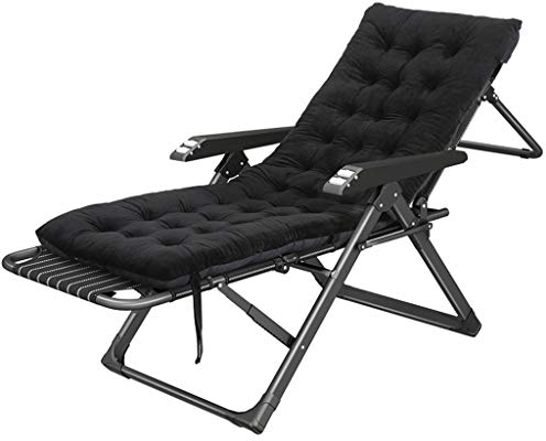 LHNLY-Liegen Schwarz Relaxsessel mit Massagefunktion Metall Gestell Relaxliegen Klappbar für Wohnzimmer Balkon | Liegestühle Liegestuhl Bürostuhl Liegender | Recliner Armchair Comfort Gartenmöbel