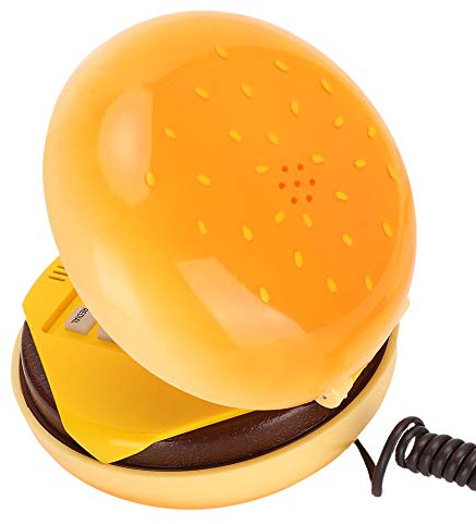 Fast telefon, nyhet Emulational Hamburger sladdtelefon, trendig dekorationstelefon med multifunktioner, present till familj och vänner
