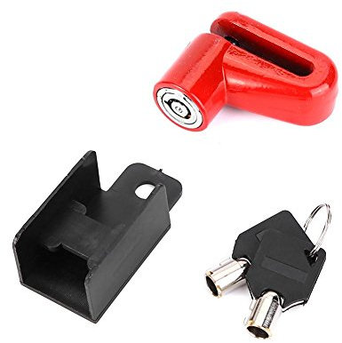 Serrure de frein ¨¤ disque, antivol de verrouillage d'alarme de moto, verrou de s¨¦curit¨¦ de roue de disque de frein ¨¤ broche ¨¦tanche de 6 mm pour scooter de moto(rouge)
