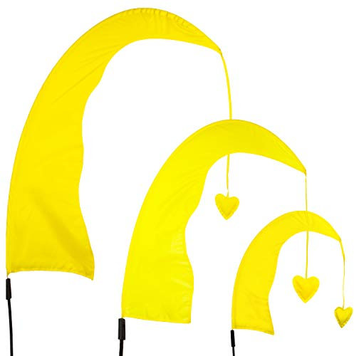 alles-meine.de GmbH Windfahne/Balifahne Farb & Größenwahl XXL - 2,2 Meter - gelb - mit Stab/Fahnenstange - UV-beständig & wetterfest - Gartenfahne - Windrichtungsanzeige ..