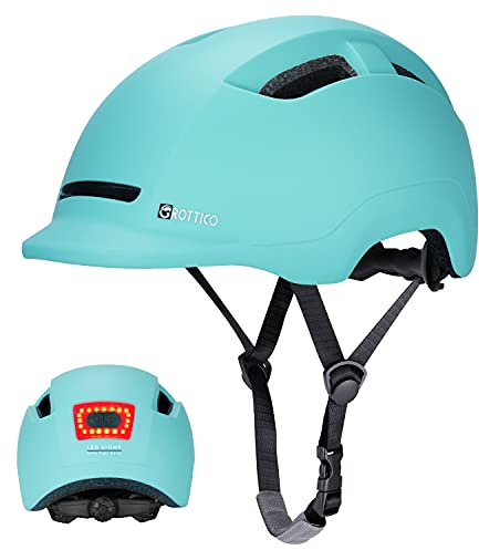 GROTTICO Adult Bike Helmet with Light - Dual Certified for Bicycle Scooter Skateboard Road Cycling Skating Helmet