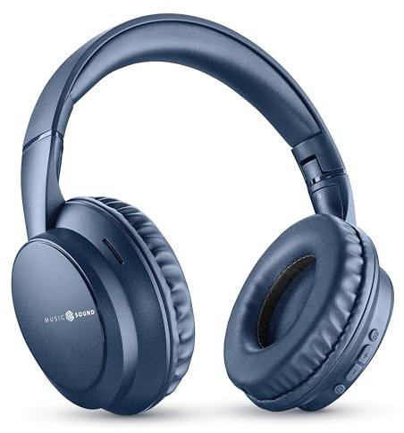 Music Sound Boost, Auricular Inalámbrico Around-Ear Plegable con Micrófono Integrado, 3 Modos EQ, Autonomía de hasta 8 Horas, Diseño Ergonómico para Música y Llamadas, Compatible con Smartphones