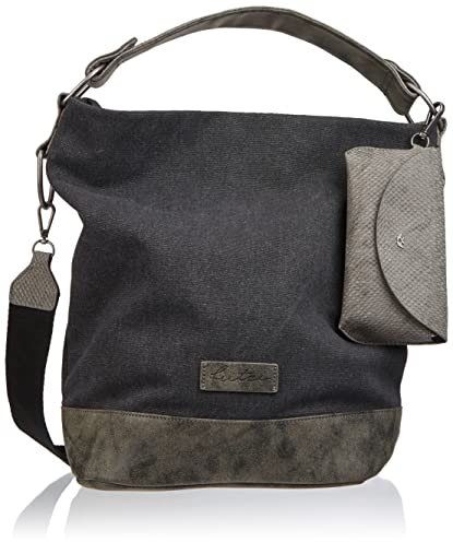 Fritzi aus Preussen Damen Izzy07 Canvas Hobo-Tasche, Black