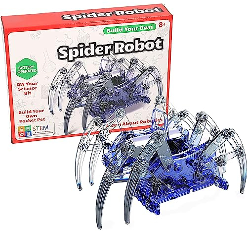 D.A.Y. Republic Battery Operated Electronic Spider Robot - STEM Educational DIY Science Kit Physics Experits Lab Building Robotics Adventure Toy Aged 8 and over (Spider Kit)