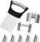 MABAHON 8pcs Edelstahl Zweibelhalter Fingerschutz Edelstahl Gabel Gemüseschneider Fleischzartmacher Küchenwerkzeug Handschutz zum Schneiden Finger Handschutz Fingerschutz ﻿Messer Schneiden Werkzeug