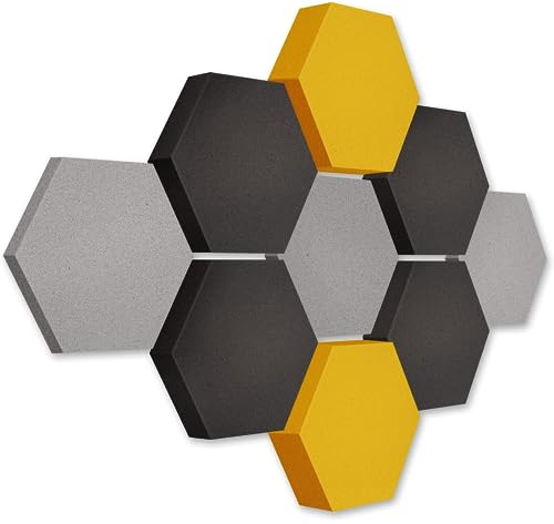 platino24 Akustikpaneele 9 Elemente Edition LOFT 3D I Ø 300mm Akustikplatten Schalldämmung Wand & Decke I Akustikschaum Schall-Absorber aus Basotect 30-70mm mit farbiger Akustikbeschichtung